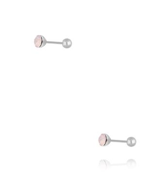 Kolczyki z różowym kryształem w srebrnej oprawie KCA0171