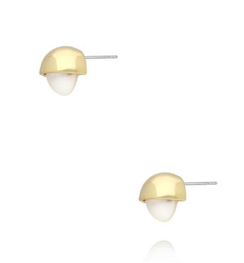 Kolczyki z perłą w złotej oprawie KPE0223
