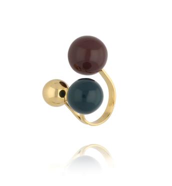 Pierścionek z kulkami emaliowany PSA1042