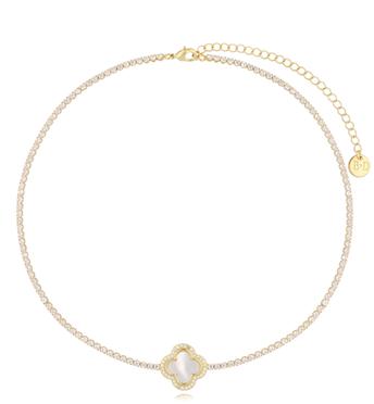 Naszyjnik złoty z koniczynką Gold Clover NS0260