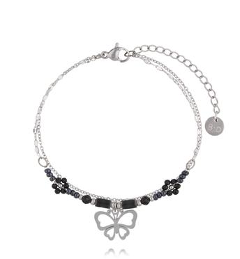 Bransoletka z turmalinem z zawieszką motyla BSY0533