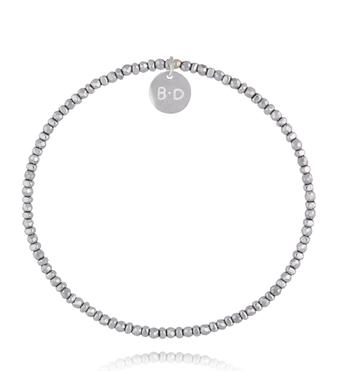 Bransoletka z hematytami srebrna BTW3637