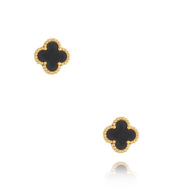 Kolczyki z czarnymi koniczynkami Black Clover KSY0023