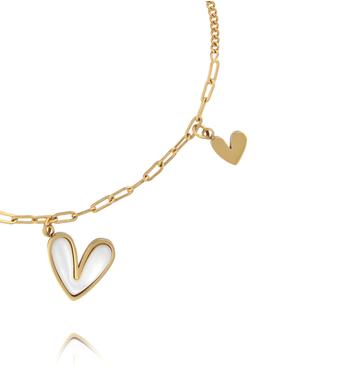 Bransoletka z sercem na złotym łańcuszku BSY0588