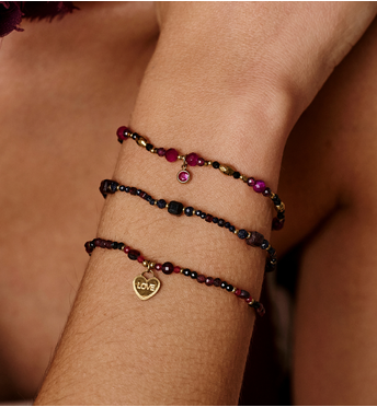 Bransoletka z naturalnych kamieni bordowa BTW3549