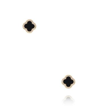 Zestaw złotych kolczyków z kolorowymi detalami i cyrkoniami KMB0037