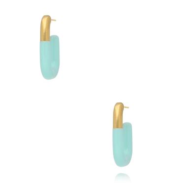 Kolczyki emaliowane błękitne owalne KSY0501