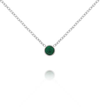 Naszyjnik z zieloną cyrkonią srebny NSA1484