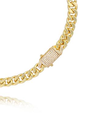 Naszyjnik z łańcuchem i  zapięciem z cyrkoniami NRG0539