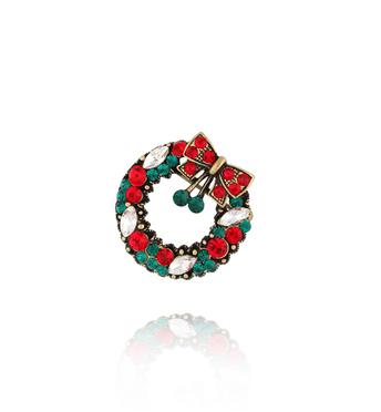 Broszka świąteczny wieniec Ghirlanda BRSS0202