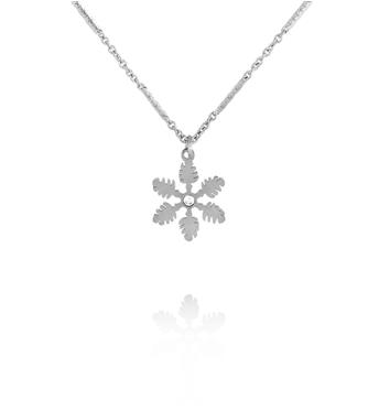 Naszyjnik ze śnieżynką srebrny NSY0711