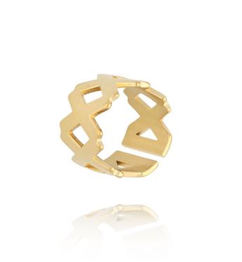 Pierścionek o geometrycznej formie złoty PSA1136