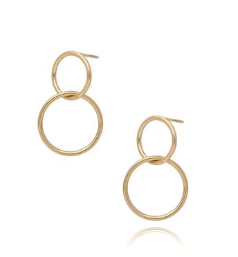 Kolczyki złote kółka ze stali szlachetnej Double Hoops KSA0127