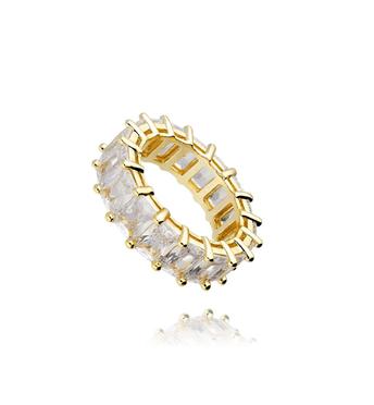 Pierścionek złoty z kryształkami  roz.12 PRG0229