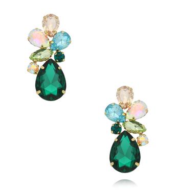 Kolczyki złote z zielonymi cyrkoniami KSS2150