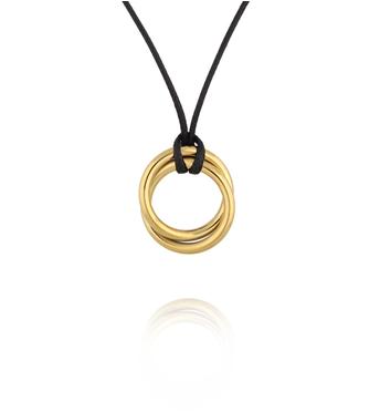 Naszyjnik z okrągłą zawieszką na czarnym sznurku NSA1501