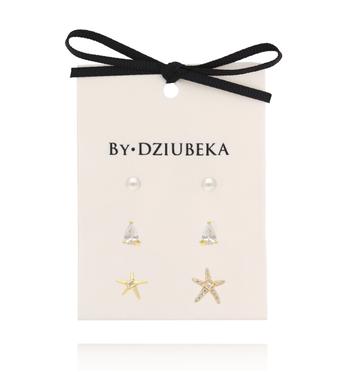 Zestaw kolczyków pozłacanych z cyrkoniami KLT0057