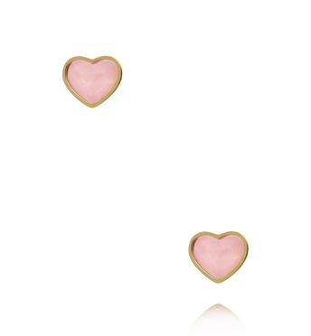 Kolczyki serca z kwarcem różowym KSA2578