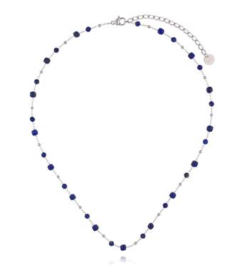 Naszyjnik srebrny z kamieniem lapis lazuli NSY1053