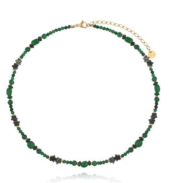 Naszyjnik z zielonych kamieni z motywem gwiazdek NTW1585