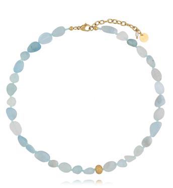 Naszyjnik z jadeitów w odcieniach błękitu NSC0659