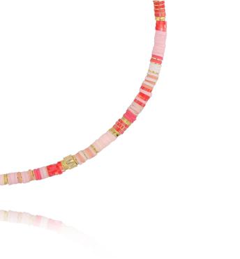 Naszyjnik w odcieniach różu i czerwieni NSC0640