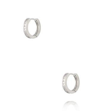 Zestaw srebrnych kolczyków kółek z cyrkoniami KLU0179