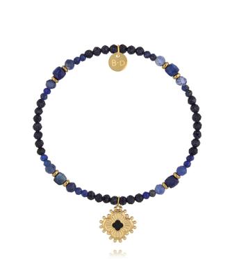 Bransoletka z sodalitami z ozdobną koniczyną BTW3506