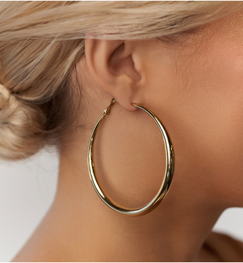 Kolczyki złote dmuchane koła Basic KSA1357