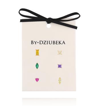 Zestaw kolczyków pozłacanych z kolorowymi cyrkoniami KLT0027