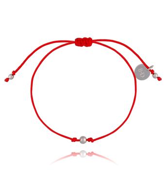 Bransoletka srebrna na szczęście czerwona BGL0463