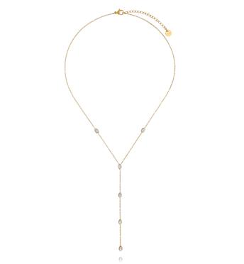 Naszyjnik z cyrkoniami krawatka złoty NSY0908