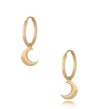 Kolczyki kółka z księżycem Gold Moons KSA0293