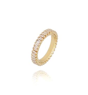 Pierścionek z cyrkoniami w oprawie baguette PRG0299