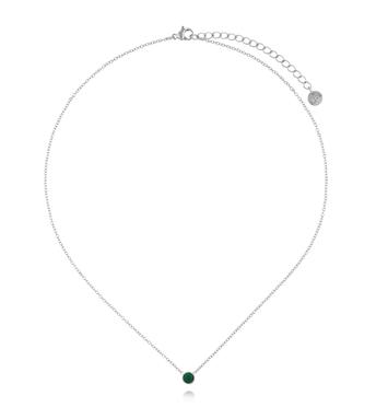 Naszyjnik z zieloną cyrkonią srebny NSA1484