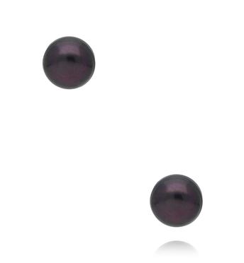 Kolczyki klasyczne z czarną perłą KLU0164