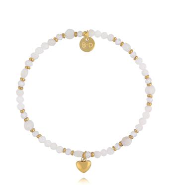 Bransoletka z kamieniami księżycowymi i sercem BTW3750