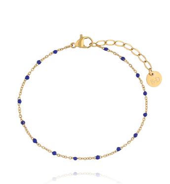 Bransoletka pozłacana Color Drops – Cobalt Blue BSY0776