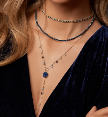 Naszyjnik z granatowymi kamieniami Audience NSY0133