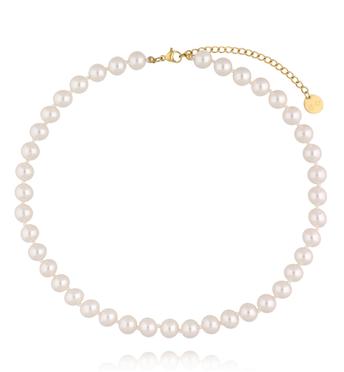 Naszyjnik z klasycznych pereł w odcieniu czystej bieli NPE0362