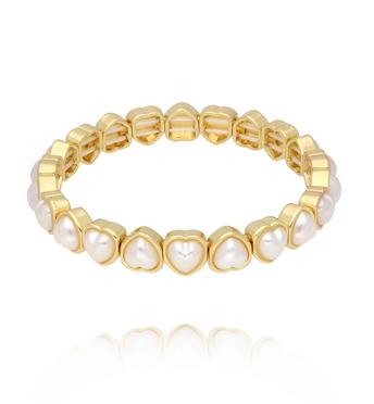 Bransoletka z perłami w kształcie serduszek BCR0025