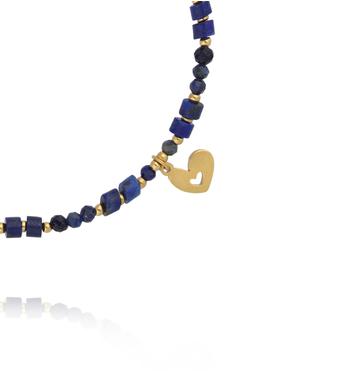 Bransoletka z lapisu lazuli z zawieszką w kształcie serca BTW3504