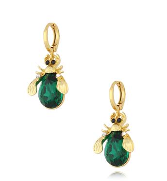 Kolczyki z zielonymi żuczkami Secret Garden KMI0277