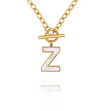 Naszyjnik z literą Z i zapięciem toggle NSY0870