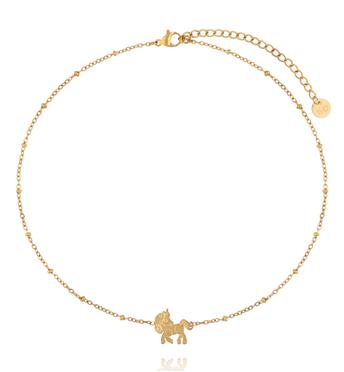 Naszyjnik z zawieszką konika i cyrkoniami NSY0813