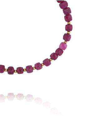 Bransoletka z fasetowanymi rubinami BPA0753