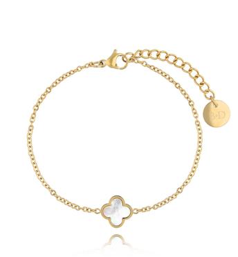 Bransoletka złota z koniczynką z masą perłową Heureux BSA0555