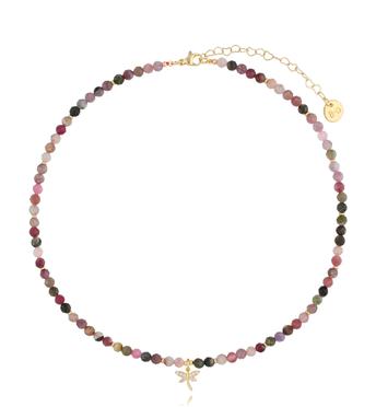 Naszyjnik z turmalinami i motylkiem Erne NTW1215