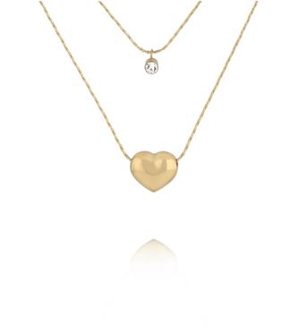 Naszyjnik z sercem i cyrkonią podwójny NSY0844