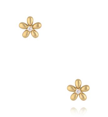 Kolczyki z kwiatkami złote KSY0357